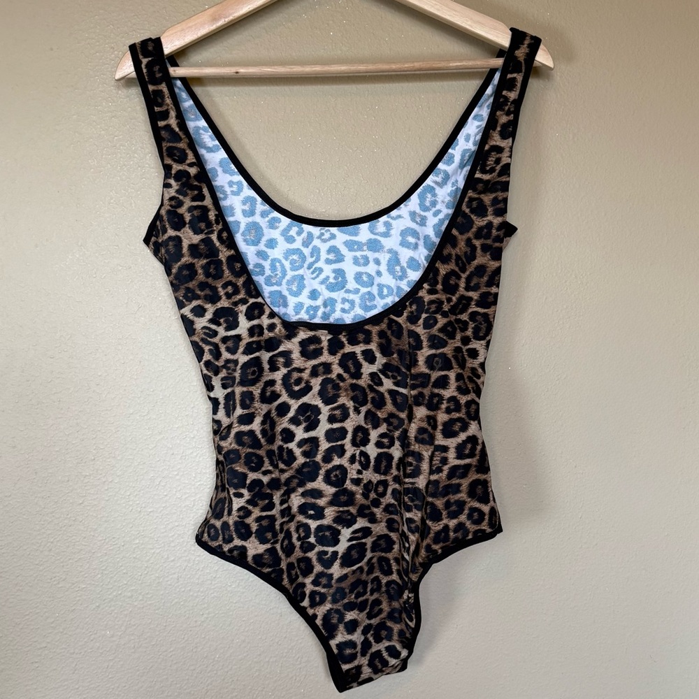 NWT The Kooples Leopard Print One Piece Swimsuit Size 3 Large - Picture 3 of 8